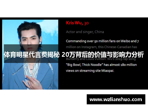 体育明星代言费揭秘 20万背后的价值与影响力分析